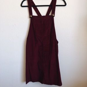 Burgundy Corduroy Overall Dress